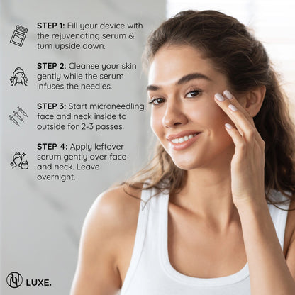 Microneedling Home Kit Micro-Infusion Anti-Aging Serum LUXE how to